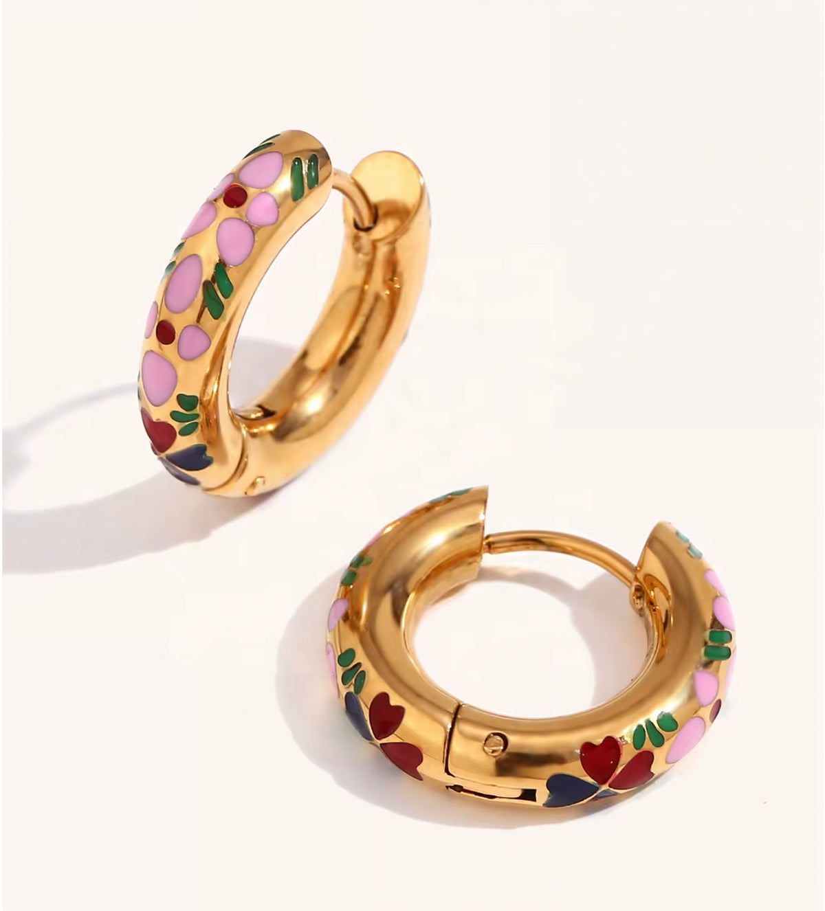 Floral Hoop Earrings