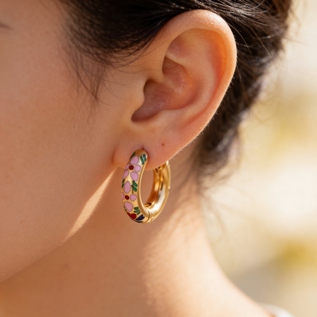 Floral Hoop Earrings