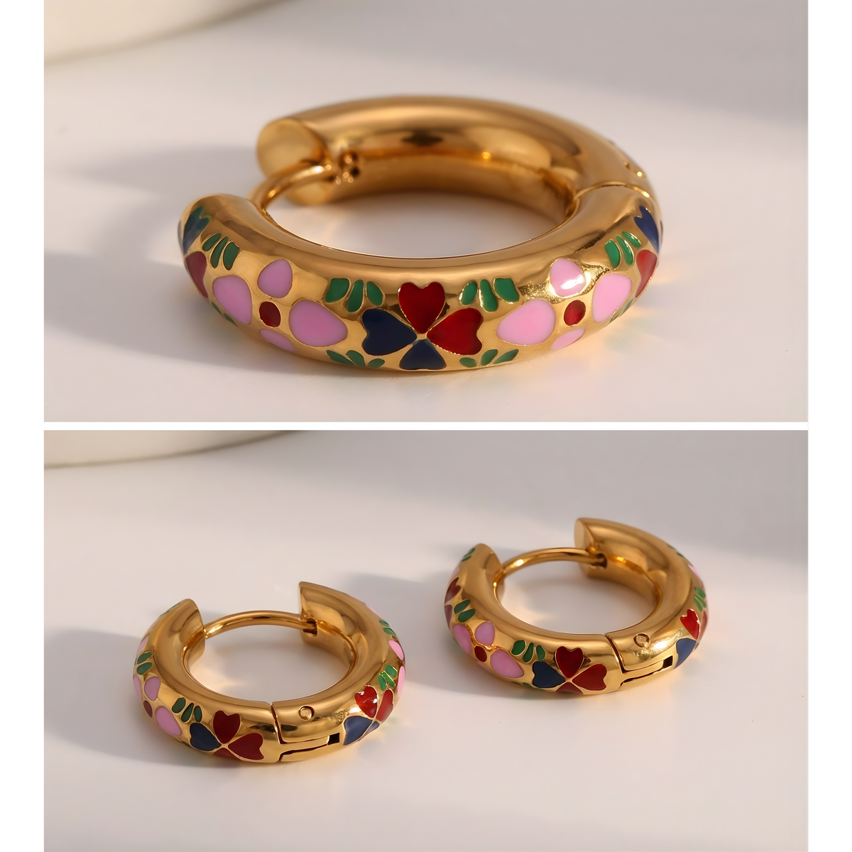 Floral Hoop Earrings