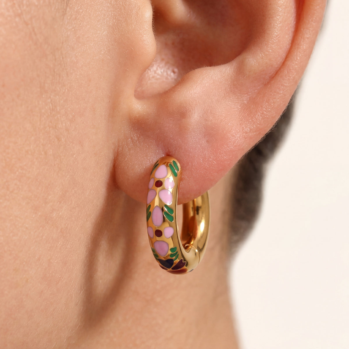 Floral Hoop Earrings